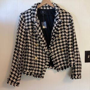 G by Giuliana | Houndsooth Coat | Black/White